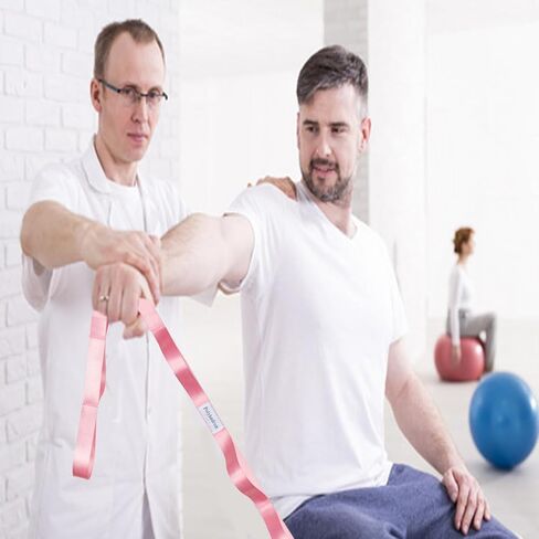 حزام يوجا قابل للتمدد للعلاج الطبيعي، 10 حلقات يوجا للتمدد، البيلاتس والجمباز، شريط مطاطي غير مرن للرجال والنساء، حزام مطاطي للياقة البدنية in Kuwait