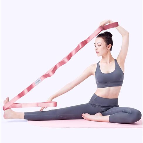 حزام يوجا قابل للتمدد للعلاج الطبيعي، 10 حلقات يوجا للتمدد، البيلاتس والجمباز، شريط مطاطي غير مرن للرجال والنساء، حزام مطاطي للياقة البدنية in Kuwait