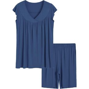 Latuza Women's Bermuda Pajama Shorts Set Soft Viscose Pj Set in Kuwait