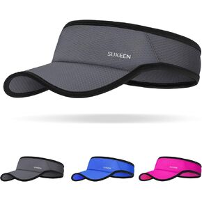 قبعة Sukeen Sport Performance Visor للنساء والرجال، قبعات شمسية خفيفة الوزن قابلة للتعبئة، قبعة علوية فارغة للحماية من الشمس وفي الهواء الطلق