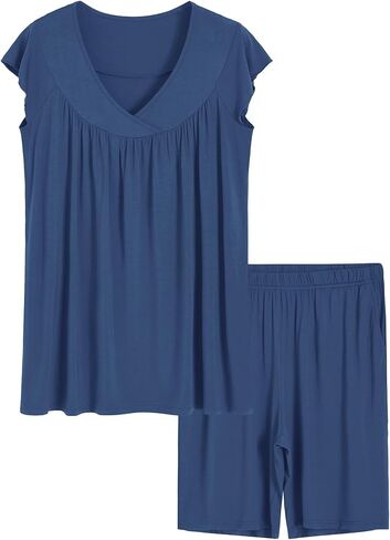 Latuza Women's Bermuda Pajama Shorts Set Soft Viscose Pj Set in Kuwait