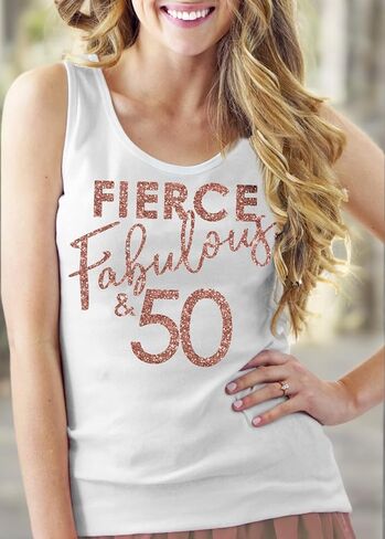 RhinestoneSash 50th Birthday Shirts for Women - 50th Birthday Tees - Rose Gold 50th Birthday Party Tshirts in Kuwait