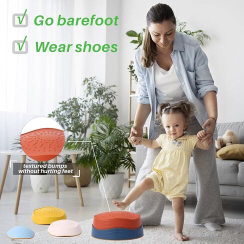 Balance Stepping Stones for Kids Toddlers Obstacle Course - 5 Durable Outdoor Toys Sensory Stepping Stones for Improving Toddler Coordination & Gross Motor Skills in Kuwait