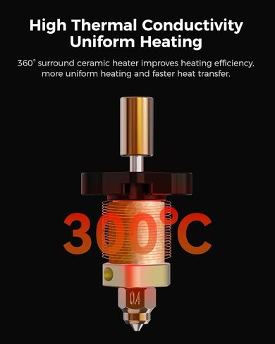Creality Official Ender 3 V3 SE Hotend Kit، سرعة عالية 250 ملم/ثانية و260 درجة مئوية مقاومة لدرجات الحرارة العالية مع جورب سيليكون، فضي in Kuwait