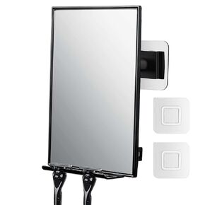 Shower Mirror for Shaving - with Squeegee, Razor Holder & Swivel, 360°Rotation Adjustable Shaving Mirror, Accessories, Bathroom Holds Razors