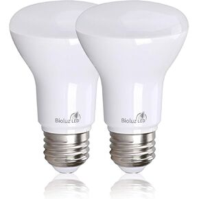 Bioluz LED 2 Pack R20 LED Bulb 90 CRI 2700K Bright Warm White 6W = 50 Watt Replacement 540 Lumen Indoor/Outdoor UL Listed CEC Title 20 Compliant (Pack of 2)