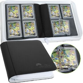 Toploader Binder, Trading Card Binder Storage,128 4 Pocket Top Loader Pokemon Binder, Card Collection Yugioh Cards Binder, MTG Card Binder, TCG Binder, Card Folders for Trading Cards