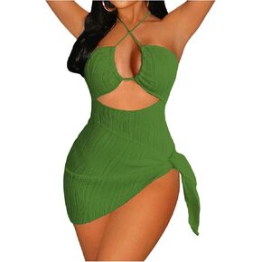 بدلة سباحة نسائية من قطعة واحدة من SOLY HUX متقاطعة مع غطاء للرأس in Kuwait