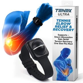 TENEX ULTRA Elbow Shock Absorber, Wrist-worn Tennis Elbow Brace for Men & Women, Custom-Fit Golfers Elbow Brace, Tendonitis Elbow Brace for Elbow Pain Relief - New Silicone Wristband