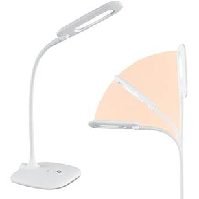 مصباح مكتب OttLite LED ناعم الملمس - 3 إعدادات سطوع مع مصابيح LED لضوء النهار الطبيعي موفرة للطاقة - أدوات تحكم مرنة للرقبة واللمس قابلة للتعديل لأجهزة الكمبيوتر اللوحية والمكاتب المنزلية ومكتب الكمبيوتر والمساكن