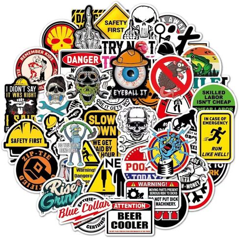 100pc Hard Hat Stickers for Men, Funny Hardhat Stickers for Adults Toolbox Helmet, Prank Meme Vinyl & Waterproof Decals for Mechanics Electricians Union Oilfield Construction Welders in Saudi Arabia