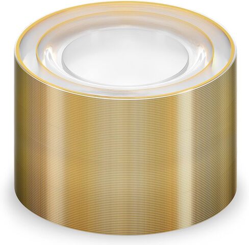 Munfix 100 Gold Plastic Plates Set, 10.25 Inch Plastic Dinner Plates, Fancy Disposable Plates, Heavy Duty Party Plates, Elegant Wedding Plates, White with Gold Rim in Saudi Arabia