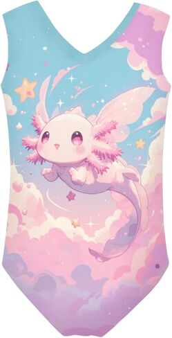 ملابس سباحة للفتيات مقاس 3-14 للأطفال صيفية بدون أكمام قطعة واحدة لباس سباحة للشاطئ برقبة على شكل حرف V in Kuwait