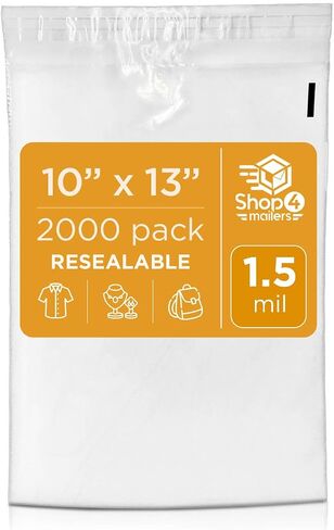 10 x 13 Clear Plastic Poly Bags 1.5 Mil Self Seal Packaging for Apparel, Jewelry, Documents, Prints, Gifts, Storage – Resealable (500 Pack) in Saudi Arabia