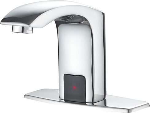 Automatic Sensor Faucet Hands-Free, Bathroom Commercial Auto Motion Touchless Faucet, AC/DC Powered, Temperature Adjustment Valve, Brushed Nickel in Kuwait