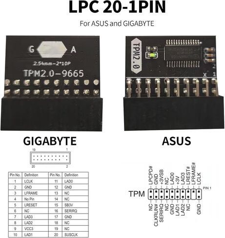 TPM2.0 Module LPC 12Pin Module with Infineon SLB9665 Windows 11 Upgrade for Gigabyte Motherboard Compatible with GC-TPM2.0_S in Saudi Arabia