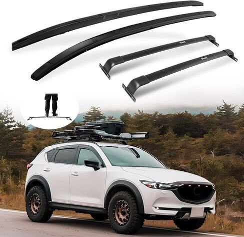 Enhanced 220LBS Roof Racks & Side Rails for 2022-2017 Honda CRV CR-V Hybrid, All Aluminum Alloy, A Set Includes 2 Cross Bars and 2 Roof Rails, Upgraded from The OE-Style in Kuwait