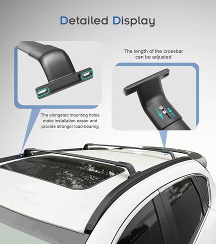 Enhanced 220LBS Roof Racks & Side Rails for 2022-2017 Honda CRV CR-V Hybrid, All Aluminum Alloy, A Set Includes 2 Cross Bars and 2 Roof Rails, Upgraded from The OE-Style in Kuwait