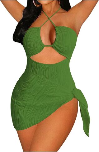 بدلة سباحة نسائية من قطعة واحدة من SOLY HUX متقاطعة مع غطاء للرأس in Kuwait