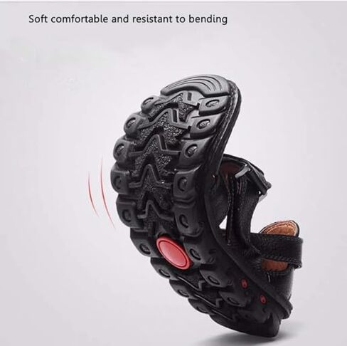 ZHNSHM Mens Summer Casual Closed Toe Leather Sandals Outdoor Fisherman Adjustable Beach Shoes in Kuwait