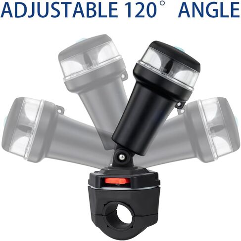 Pactrade Marine Black Housing Navigation Light LED 3 AA بطارية تعمل باللون الأخضر والأحمر مع محول قارب قابل للنفخ بدون قاعدة لاصقة مثبتة على السطح in Kuwait