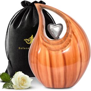 Teardrop Urn for Human Ashes - Decorative Cremation Urn for Ashes for Men & Women - Handcrafted Funeral Urn for Male & Female - Honor Your Loved One with Burial Urn (Snow White, Large)