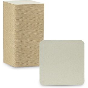 MT Products 4" Blank Off-White Heavyweight Cardboard Square Coasters for Your Beverages 2 MM Thickness (100 Pieces) - Made in The USA