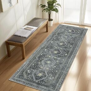 GENIMO 8x10 Area Rug Living Room, Non Slip Indoor Vogue Area Rugs, Low Pile Vintage Large Print Mat for Bedroom Dining Room Home Office and Hall, Beige