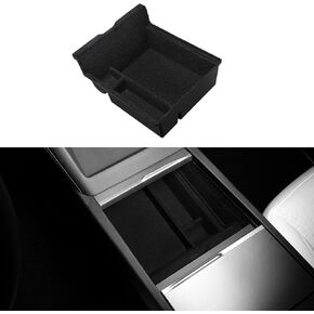 BASENOR 2024 Newest Tesla Model Y Under Seat Storage Box Organizer Waterproof Hidden Tray Underseat Bins with Lid Cover Storage Accessories 2020-2024 Gen 2