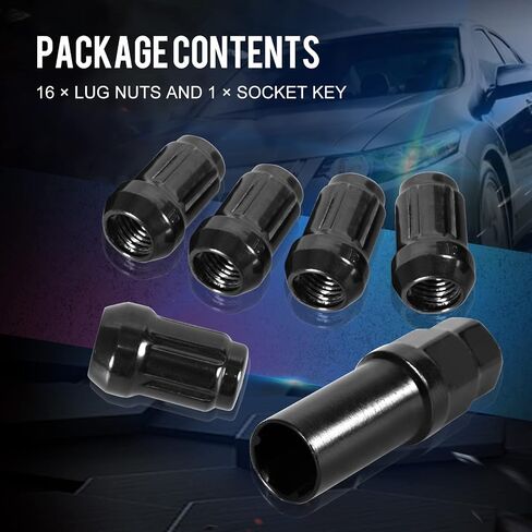 16 Pack 1.38 inches Wheel Lug Nuts M12x1.5 Spline Close End Lug Nuts with Socket Key Compatible with Chevy Impala Malibu Honda Accord Civic CRV Acura TSX Red in Saudi Arabia