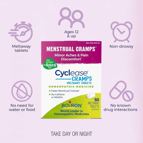 Boiron Cyclease Cramps for Relief from Menstrual Cramps, Aches, Pain, and Discomfort - 120 Count (2 Pack of 60) in Saudi Arabia