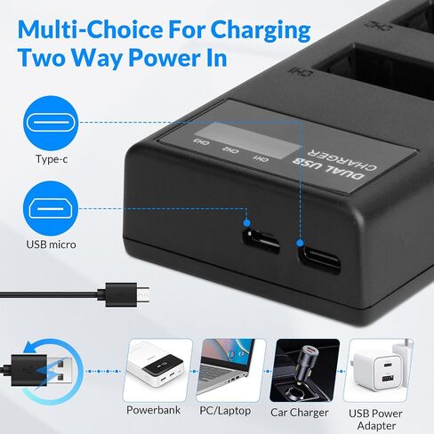 حزمة بطارية LP-E12 من BESTON وشاحن USB سريع لكاميرات Canon EOS M M2 M10، M50، M50 Mark II، M100 M200، Rebel SL1، PowerShot SX70 HS in Saudi Arabia