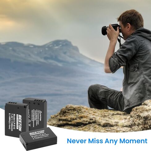 حزمة بطارية LP-E12 من BESTON وشاحن USB سريع لكاميرات Canon EOS M M2 M10، M50، M50 Mark II، M100 M200، Rebel SL1، PowerShot SX70 HS in Saudi Arabia