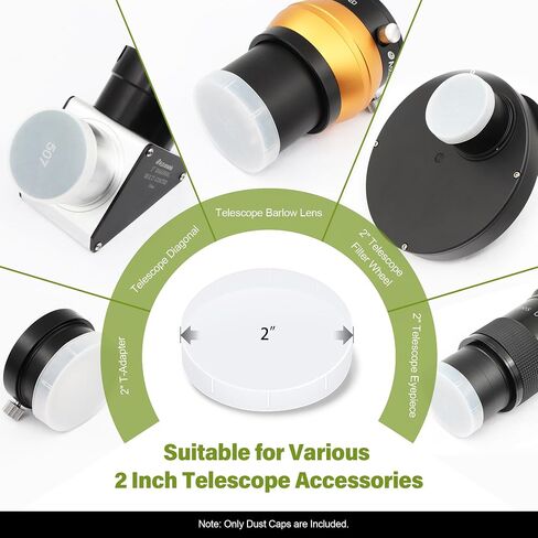 Astromania Dust Caps Set for 1.25" Telescope Eyepieces or Other Accessories - 5 dust caps and 5 dust Plugs in Kuwait