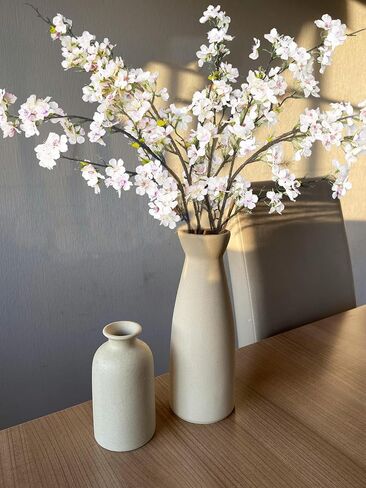 4 قطع زهور زهر الكرز الاصطناعية بطول 43 بوصة زهر الكرز ديكور زهور وهمية لتزيين المنزل والزفاف في الهواء الطلق (أبيض) in Kuwait