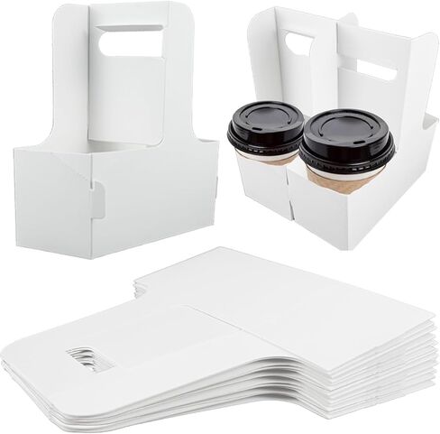 2-Cup Drink Carrier with Handle Kraft Paperboard Handled Coffee Cup Holder Take Out Cup Cup Carriers 20 Count in Saudi Arabia