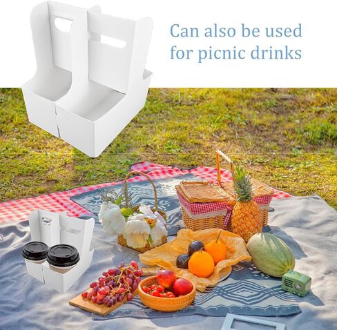 2-Cup Drink Carrier with Handle Kraft Paperboard Handled Coffee Cup Holder Take Out Cup Cup Carriers 20 Count in Saudi Arabia