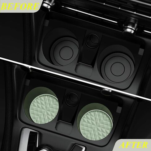 قواعد أكواب السيارة من السيليكون [4 عبوات] سجادات عالمية مقاس 2.75 بوصة غير قابلة للانزلاق، ملحقات داخلية للسيارة، حاملات أكواب السيارة، ديكور قواعد الأكواب، أزرق داكن in Kuwait