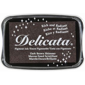 Tsukineko Delicata Black Shimmer Metallic Pigment Inkpad, Original Version