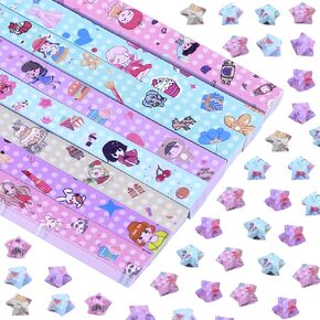 Star Origami Paper 32 Assortment Color Star Paper Strip with 4Pcs Transparent Present Box Double Sided Folding Strips Decoration Paper Strips DIY Hand Art Crafts 544 Sheets