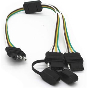 Tata.Meila 4 Way Y-Splitter Plug Universal for Tailgate Light Bar and Trailer Lights Plug & Play Adapter Extension Harness Wiring Plug 4 Pin Connectors