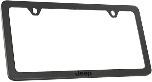 JEEP License Plate Frame - Blacked Out Metal Engraved - Sold as Qty 1 in Saudi Arabia