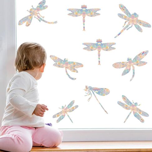 62PCS Cloud and Star Window Decals for Bird Strikes - Anti-Collision Window Clings to Save Birds from Window Collisions,Non Adhesive Prismatic Window Clings, Rainbow Stickers in Saudi Arabia