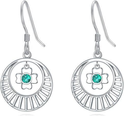Gnteey Lab Grown Emerald Earrings 925 Sterling Silver Tulip Earrings 6 * 4mm Emerald Drop Earrings for Women in Kuwait