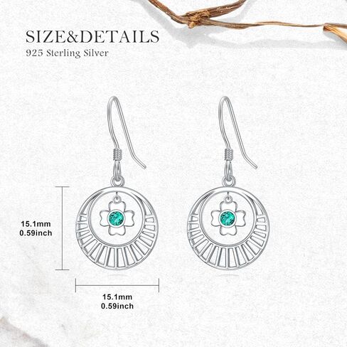 Gnteey Lab Grown Emerald Earrings 925 Sterling Silver Tulip Earrings 6 * 4mm Emerald Drop Earrings for Women in Kuwait
