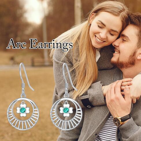 Gnteey Lab Grown Emerald Earrings 925 Sterling Silver Tulip Earrings 6 * 4mm Emerald Drop Earrings for Women in Kuwait