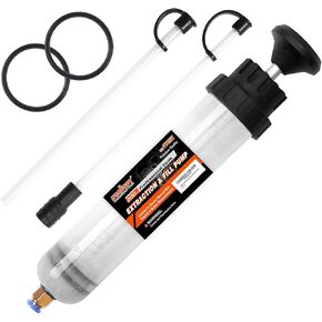 HORUSDY 200cc Fluid Extractor, Oil Extractor/Oil Syringe, Fluid Syringe Pump Manual Suction Vacuum Fuel Car Transfer