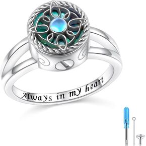 SHAOAN Tree of Life Urn Ring for Ashes 925 Sterling Silver Celtic Knot Ring That Holds Loved Ones Ashes for Women