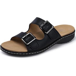 SHIBEVER Flat Sandals Women Dressy: Non Slip, Arch Support, Orthopedic, Plantar Fasciitis Comfortable Walking Sandal
