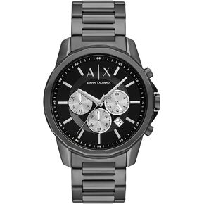 A|X Armani Exchange Men's Chronograph Black Stainless Steel Watch and Bracelet Gift Set (Model: AX7153SET)